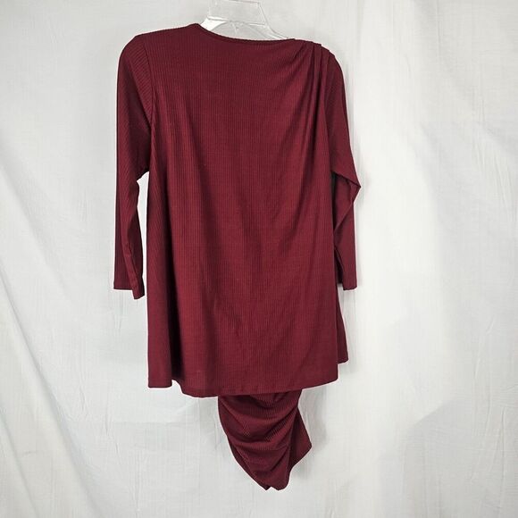 Nwt Last Tango Long Sleeve Miracle Dress Deep Red Women's Size Small Ribbed Body - Picture 5 of 5